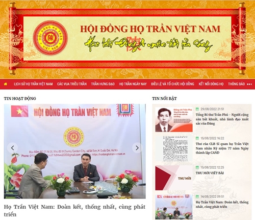 Khai trương Trang thông tin điện tử Hội đồng họ Trần Việt Nam